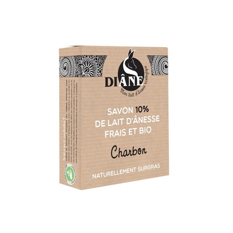 Savon au lait frais d'ânesse - Charbon 100 gr      DIANE