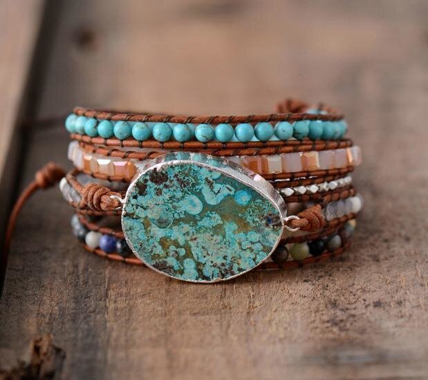 Bracelet Apaisant en Pierre de Jaspe Océan