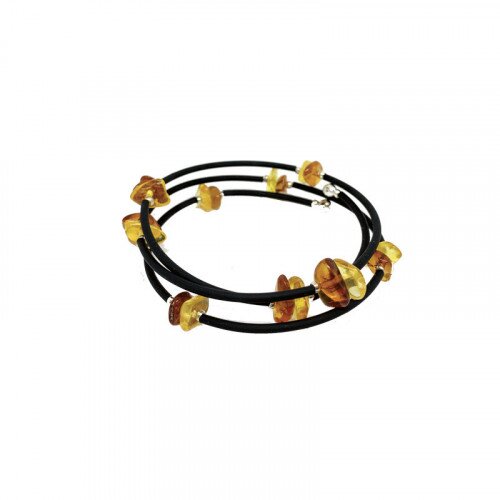 BRACELET 3 RANG BAROQUE  AMBRE DOUBLE
