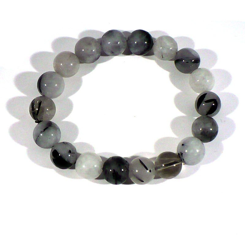BRACELET 8 MM  QUARTZ A   TOURMALINE