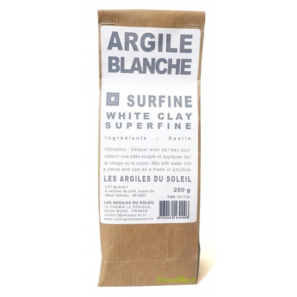ARGILE BLANCHE 250 GR  ARGILES DU SOLEIL