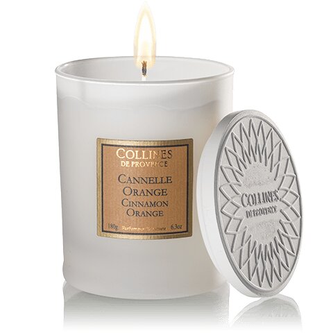 Bougie parfumée Cannelle Orange 180gr Collines  provence
